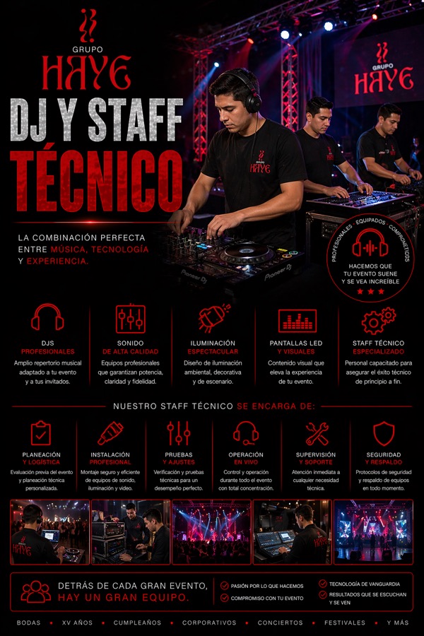 DJs y staff técnico